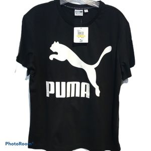 PUMA Classics Logo T-Shirt B&W Size M NWT